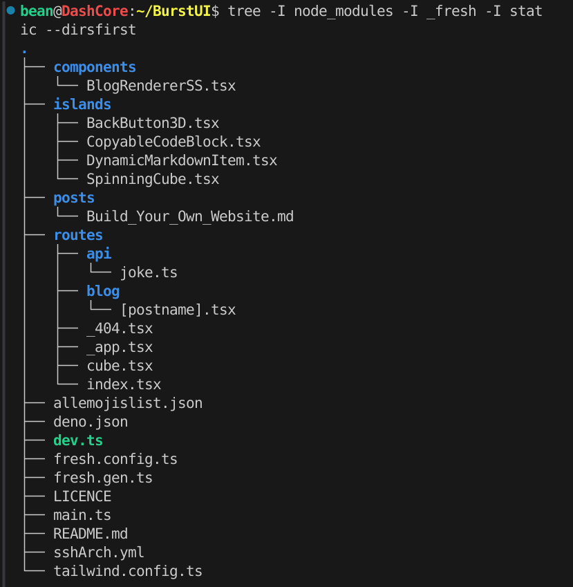 Fresh Project: Directory Tree