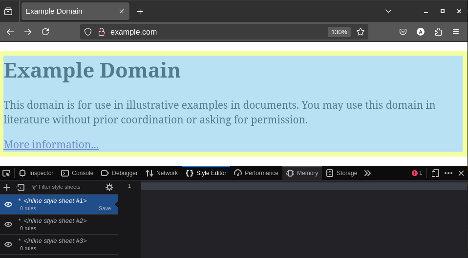 `example.com` No CSS Alternate Universe